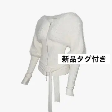 THEREDTHREAD S contrast zip knit ivory