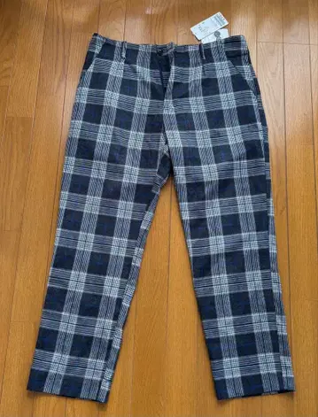 체크 테이퍼드 팬츠