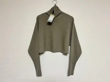 amber 22AW 하이넥 숏 니트 1 베이지