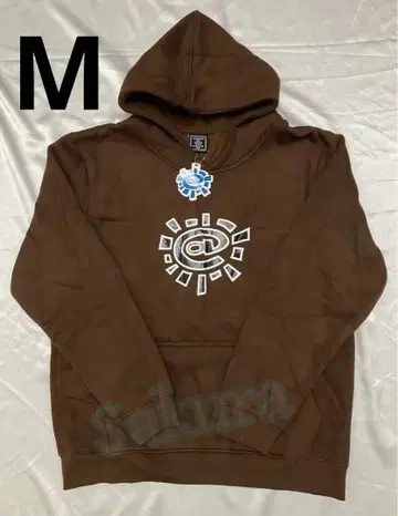 always 즉일 익명 브라운 후드 부착 후드티 그래픽 프린트