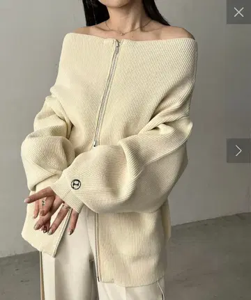 택 포함 CAPRICIEUX LE'MAGE W 지퍼 보트넥 니트