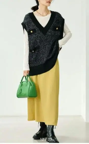 green label relaxing V넥 니트 베스트