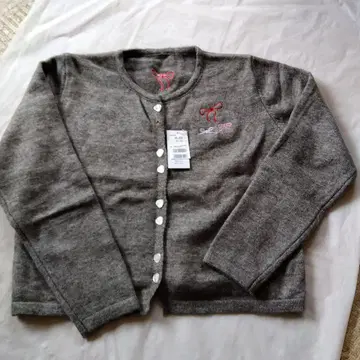리본 자수 그레이 가디건 M