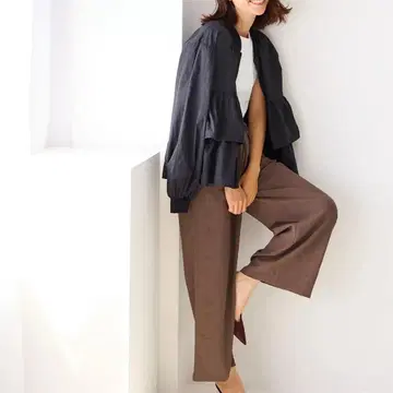 택 포함 새상품 myu 접촉 냉감 UV 컷 경량 프릴 네이비