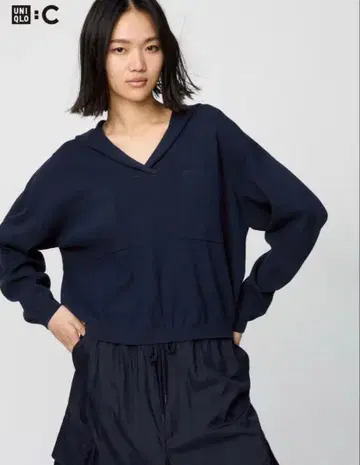 UNIQLO C 릴랙스 후디드 스웨터 M 네이비