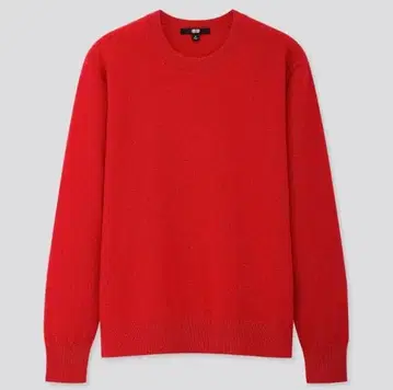 새상품급 유니클로 캐시미어 크루넥 스웨터 니트 레드 M