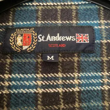 St.Andrews 체크 무늬 셔츠 M 사이즈 긴팔 셔츠 자켓