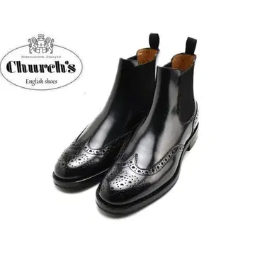 처치 church's 사이드 고어 부츠 블랙 37 24.0cm