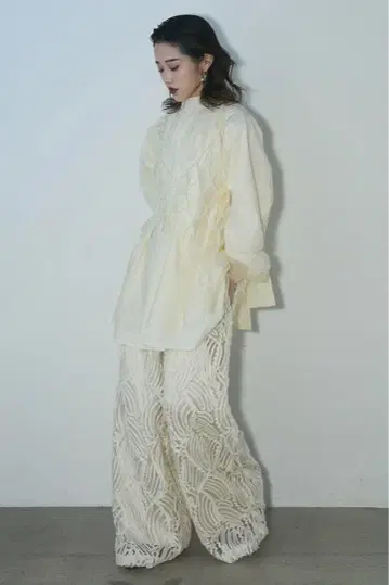 Andrea&Co 시어 자카드 레이스 팬츠