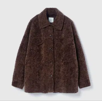 보아 자켓 브라운 아이보리