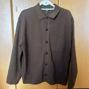 uniqlo 밀라노 리브 셔츠 가디건 브라운