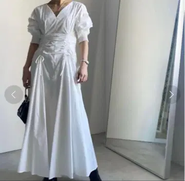 Ameri Vintage 롱 원피스 화이트 롱 원피스