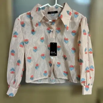 꽃무늬 쉬폰 블라우스 긴팔