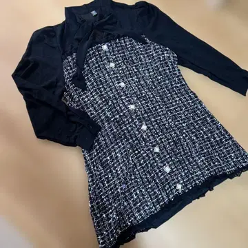 트위드 원피스 3XL 시스루 포멀