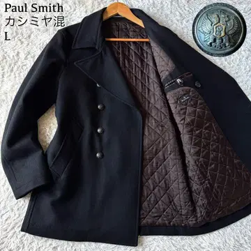 폴스미스 더블 피 코트 나폴레옹 은색 버튼 블랙 캐시미어 L