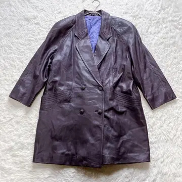 라무 가죽 자켓 코트 다크 퍼플 F