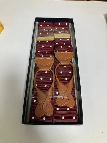 ALBERT THURSTON 도트 무늬 서스펜더 L 사이즈