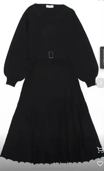 dazzlin 플리츠 카슈쿨 롱 슬리브 원피스