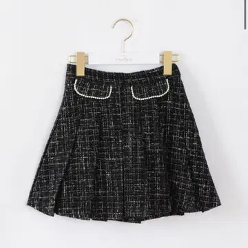 evelyn 트위드 플리츠 스커트