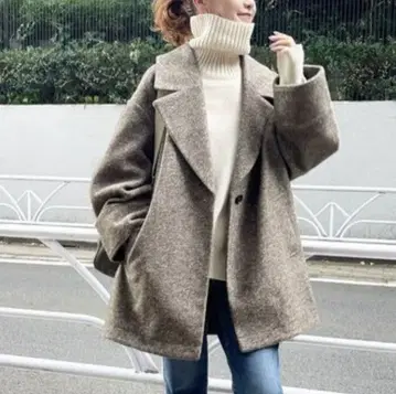 스픽 앤 스팬 W 슬라이버 헤링본 미들 코트 38