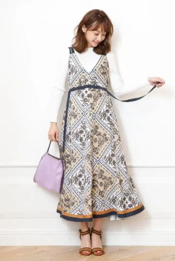 마이 스트라다 페이즐리 레이어드 원피스