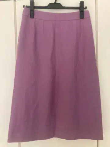 드리스반노튼 울 퍼플 타이트 스커트 무릎 기장