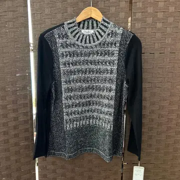 Liliane Burty 긴팔 니트 블랙 화이트 L 새상품