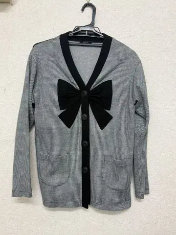 MILK 하운드투스 체크 리본 가디건