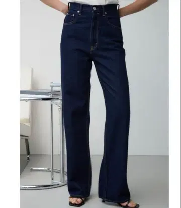 AZUL DENIM 하이웨스트 와이드 데님 XS 원워시