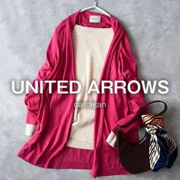 유나이티드 애로우즈 실크 울 니트 가디건 핑크 롱 F1