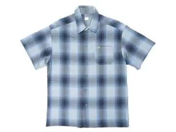 CalTop 반팔 플란넬 셔츠 SKY BLUE & GRAY