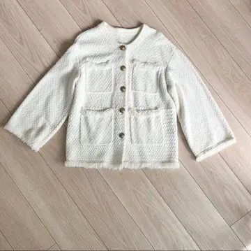 화이트 니트 자켓 사이즈 2