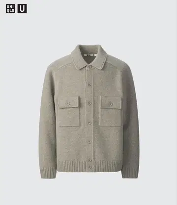 유니클로 U 24AW 라무 니트 자켓 XL 그린