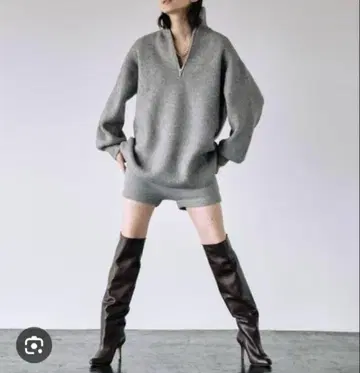 GALLARDAGALANTE 니트 하프 지퍼 와이드 슬리브 풀오버