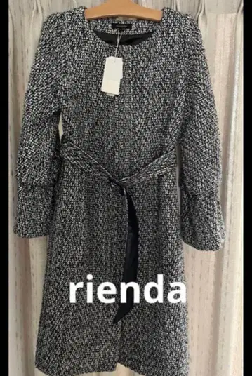 rienda 노카라 자켓 블랙 화이트 트위드