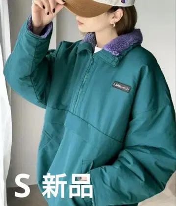 JAVA 리버서블 하프 지퍼 보아 블루종 S 새상품