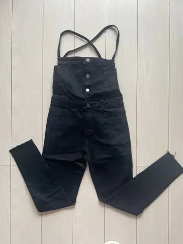 anap 스키니 오버롤 블랙