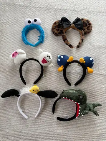 캐릭터 머리띠와 강아지 귀 모자 세트 (총 7점)