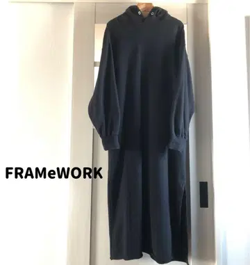 FRAMeWORK 맨투맨 후드 원피스 블랙