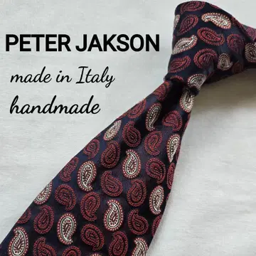 새상품급 PETER JACKSON 네이비 페이즐리 넥타이