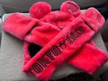 디즈니 팬캡 핑크 35주년 머플러 장갑 미키 1983