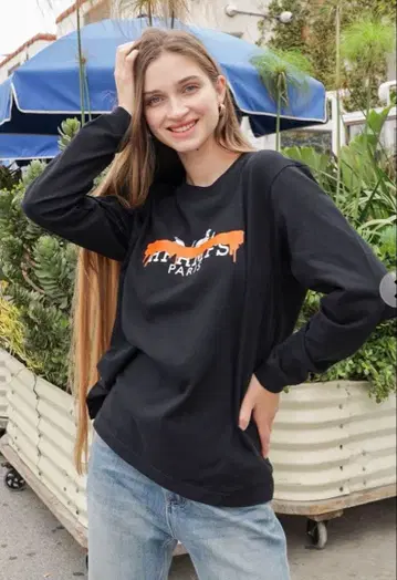 택 포함 새상품 MICALLE MICALLE 패러디 프린트 T셔츠 L