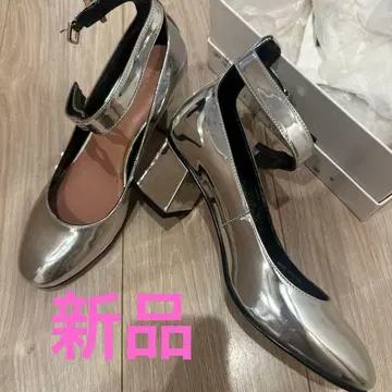 max&co 실버 앵클 스트랩 펌프스