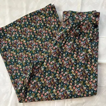 리버티 프린트 코듀로이 와이드 팬츠 페티코트 포함