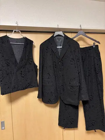 스플래터 패턴 테일러드 자켓 세트