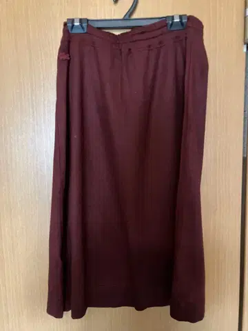 LACOSTE 울 100% 롱 스커트 보르도 여성용