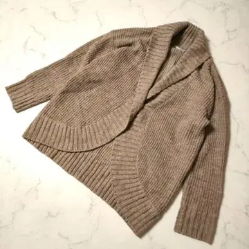 새상품급 lune moire 가디건 버튼 털 알파카 브라운 M