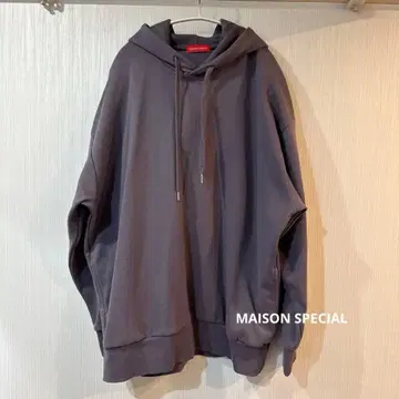 MAISON SPECIAL 그레이 후드 부착 후드티