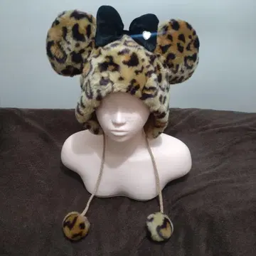 레오파드 무늬 미니 귀도리 모자 도쿄 디즈니 리조트