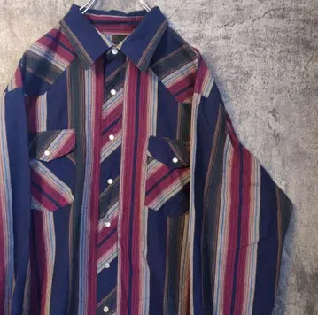 랭글러 스트라이프 웨스턴 셔츠 빈티지 90s 나이스 컬러